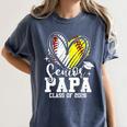 Senior Papa Class Of 2026 Baseball Softball Graduation Heart Women's Comfort Colors T-Shirt Moss Senior Papa Class Of 2026 Baseball Softball Graduation Heart Women's Comfort Colors T-Shirt Moss