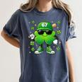 Shamrocks Playing Baseball St Patricks Day 6 7 Meme Men Boys Women's Comfort Colors T-Shirt Moss