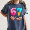 Six Seven 6-7 Baseball Ice Cream Drip 67 Meme Hands Women's Comfort Colors T-Shirt Moss Six Seven 6-7 Baseball Ice Cream Drip 67 Meme Hands Women's Comfort Colors T-Shirt Moss