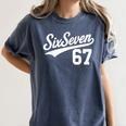 Six Seven Baseball Style Number 67 Sports Slang Meme Kids Women's Comfort Colors T-Shirt Moss Six Seven Baseball Style Number 67 Sports Slang Meme Kids Women's Comfort Colors T-Shirt Moss