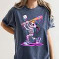 Skeleton Baseball Drip Boys Youth Kids Halloween Women's Comfort Colors T-Shirt Moss Skeleton Baseball Drip Boys Youth Kids Halloween Women's Comfort Colors T-Shirt Moss