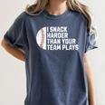 I Snack Harder Than Your Team Plays Baseball Men Women Women's Comfort Colors T-Shirt Moss I Snack Harder Than Your Team Plays Baseball Men Women Women's Comfort Colors T-Shirt Moss
