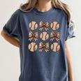 Soccer Bow Game Day Baseball Coquette Bow Women Girls Women's Comfort Colors T-Shirt Moss Soccer Bow Game Day Baseball Coquette Bow Women Girls Women's Comfort Colors T-Shirt Moss