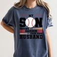 My Son Throws Harder Than Your Husband Baseball Mom Women's Comfort Colors T-Shirt Moss My Son Throws Harder Than Your Husband Baseball Mom Women's Comfort Colors T-Shirt Moss