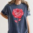 Sporty Rose Graphic With Baseball And Rugby Ball Petals Women's Comfort Colors T-Shirt Moss Sporty Rose Graphic With Baseball And Rugby Ball Petals Women's Comfort Colors T-Shirt Moss