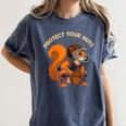 Squirell Baseball Catcher Player Joke Tee Protect Your Nuts Women's Comfort Colors T-Shirt Moss Squirell Baseball Catcher Player Joke Tee Protect Your Nuts Women's Comfort Colors T-Shirt Moss