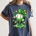 St Patrick Day Baseball Drip Ice Cream Baseball Women's Comfort Colors T-Shirt Moss St Patrick Day Baseball Drip Ice Cream Baseball Women's Comfort Colors T-Shirt Moss
