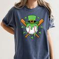 St Patricks Day Baseball Drip Ice Cream Baseball Home Plate Women's Comfort Colors T-Shirt Moss