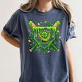 St Patricks Day Baseball Ice Cream Shamrock Baseball Player Women's Comfort Colors T-Shirt Moss St Patricks Day Baseball Ice Cream Shamrock Baseball Player Women's Comfort Colors T-Shirt Moss