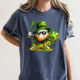 St Patrick’s Day Baseball Shamrock Player Women's Comfort Colors T-Shirt Moss St Patrick’s Day Baseball Shamrock Player Women's Comfort Colors T-Shirt Moss