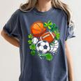 St Patricks Day Shamrock Basketball Baseball Football Soccer Women's Comfort Colors T-Shirt Moss St Patricks Day Shamrock Basketball Baseball Football Soccer Women's Comfort Colors T-Shirt Moss