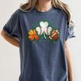 St Patricks Day Shamrock Sports Baseball Basketball Football Women's Comfort Colors T-Shirt Moss St Patricks Day Shamrock Sports Baseball Basketball Football Women's Comfort Colors T-Shirt Moss