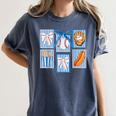 Stamps Coquette Bow Baseball Kids Youth Girls Baseball Mom Women's Comfort Colors T-Shirt Moss Stamps Coquette Bow Baseball Kids Youth Girls Baseball Mom Women's Comfort Colors T-Shirt Moss