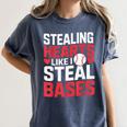 Stealing Hearts Like I Steal Bases Cute Baseball Kids Women's Comfort Colors T-Shirt Moss Stealing Hearts Like I Steal Bases Cute Baseball Kids Women's Comfort Colors T-Shirt Moss
