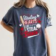 Stealing Hearts Like I Steal Bases Softball Baseball Batter Women's Comfort Colors T-Shirt Moss Stealing Hearts Like I Steal Bases Softball Baseball Batter Women's Comfort Colors T-Shirt Moss