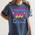 I Survived 100 Days Of School Baseball 100th Day Kids Girls Women's Comfort Colors T-Shirt Moss