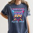 I Survived 100 Days Of School Baseball Boys Students Women's Comfort Colors T-Shirt Moss I Survived 100 Days Of School Baseball Boys Students Women's Comfort Colors T-Shirt Moss