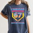 I Survived 67 Days Of School Baseball Trend For Boys Girls Women's Comfort Colors T-Shirt Moss