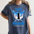 T1D Warrior Baseball Drip Diabetes Awareness Blue Ribbon Women's Comfort Colors T-Shirt Moss