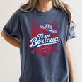 Team Boricua Puerto Rico Baseball Coqui Frog Pava Hat Fan Women's Comfort Colors T-Shirt Moss Team Boricua Puerto Rico Baseball Coqui Frog Pava Hat Fan Women's Comfort Colors T-Shirt Moss