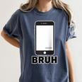 Texted First Bruh Seen Message Valentine's Day Humor Raglan Baseball Tee Women's Comfort Colors T-Shirt Moss