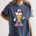 USA Patriotic Baseball Ice Cream Cone Freedom Women's Comfort Colors T-Shirt Moss USA Patriotic Baseball Ice Cream Cone Freedom Women's Comfort Colors T-Shirt Moss