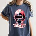 Valentine Baseball Catcher Mask Ice Cream Drip Tee For Boys Women's Comfort Colors T-Shirt Moss Valentine Baseball Catcher Mask Ice Cream Drip Tee For Boys Women's Comfort Colors T-Shirt Moss