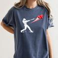 Valentines Day Baseball Batter Silhouette Heart Women's Comfort Colors T-Shirt Moss