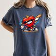 Valentines Day Baseball Dabbing Red Heart Love Boys Women's Comfort Colors T-Shirt Moss Valentines Day Baseball Dabbing Red Heart Love Boys Women's Comfort Colors T-Shirt Moss