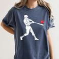 Valentines US Baseball Player Silhouette Heart Women's Comfort Colors T-Shirt Moss Valentines US Baseball Player Silhouette Heart Women's Comfort Colors T-Shirt Moss