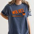 Wolves Baseball Team Baseball Mom Wolf Sports School Spirit Women's Comfort Colors T-Shirt Moss