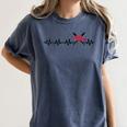Women's Baseball Softball Baseball Mom Heartbeat Baseball Women's Comfort Colors T-Shirt Moss
