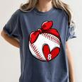 Womens Custom Baseball Mom Number 8 Heart For Mom Mommy Premium Women's Comfort Colors T-Shirt Moss