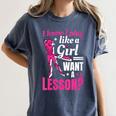 Women's Play Like A Girl Softball Baseball Girls Women's Comfort Colors T-Shirt Moss
