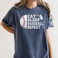 Youth Eat Sleep Baseball Repeat Catcher Boys Men Women's Comfort Colors T-Shirt Moss Youth Eat Sleep Baseball Repeat Catcher Boys Men Women's Comfort Colors T-Shirt Moss