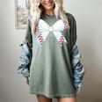 Baseball Bow Baseball Mom Women Baseball Mama Premium Women's Comfort Colors T-Shirt Berry