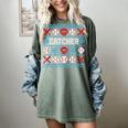 Baseball Catcher Ugly Christmas Sweater Pattern Sports Xmas Women's Comfort Colors T-Shirt Berry