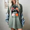 Baseball Mom Basketball Mom Of Both Messy Bun Mother's Day Women's Comfort Colors T-Shirt Berry