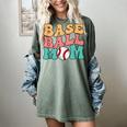 Baseball Mom Groovy Baseball Mom Women's Comfort Colors T-Shirt Berry