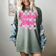 Baseball Mom And Pink Grid Sports Mother Mama Player Women's Comfort Colors T-Shirt Berry