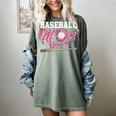 Baseball Mom Pink Ribbon Breast Cancer Awareness Fighters Women's Comfort Colors T-Shirt Berry