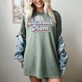 Baseball Mom Sporty Retro Baseball Team Momma Gray Women's Comfort Colors T-Shirt Berry