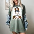 Baseball Mom Women Messy Bun Leopard Mother's Day Women's Comfort Colors T-Shirt Berry