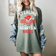 Boys Baseball Valentines Day Stealing Hearts Valentine Kids Women's Comfort Colors T-Shirt Berry