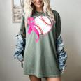 Breast Cancer Awareness Baseball Mom Women's Comfort Colors T-Shirt Berry