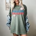 Busy Raising Ballers Retro Groovy Baseball Mom Outfit Women's Comfort Colors T-Shirt Berry Busy Raising Ballers Retro Groovy Baseball Mom Outfit Women's Comfort Colors T-Shirt Berry