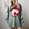 Custom Baseball Mom Number 25 Heart For Mom Mommy Raglan Baseball Tee Women's Comfort Colors T-Shirt Berry