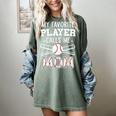 My Favorite Player Calls Me Mom Baseball Mom Game Day Women's Comfort Colors T-Shirt Berry