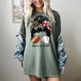 Football Mom Baseball Mom Of Both Messy Bun Mother's Day Women's Comfort Colors T-Shirt Berry Football Mom Baseball Mom Of Both Messy Bun Mother's Day Women's Comfort Colors T-Shirt Berry