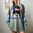 French Baseball Mom France Messy Bun Women's Comfort Colors T-Shirt Berry